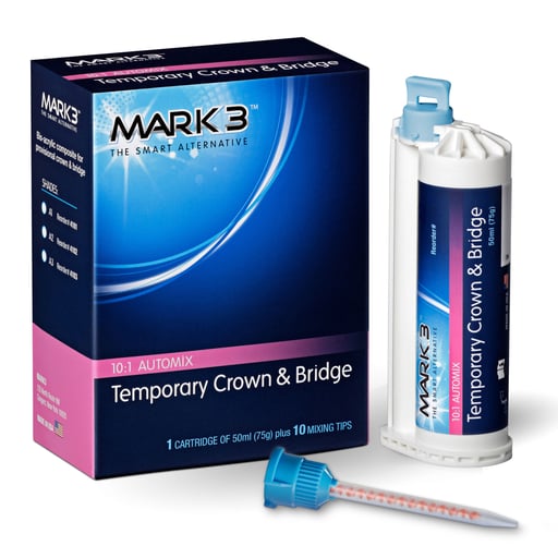 Mark3 4103 Temporary Crown & Bridge Cartridge A3 10:1 50mL 75gm & 10 Tips EXP Jun 2026 Mark3 4103 Temporary Crown & Bridge Cartridge A3 10:1 50mL 75gm & 10 Tips EXP Jun 2026